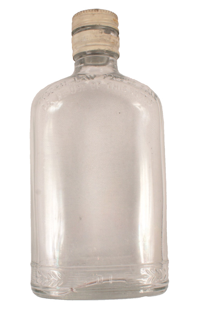 National Distilleries Empty Glass Bottle Half Pint with Cap