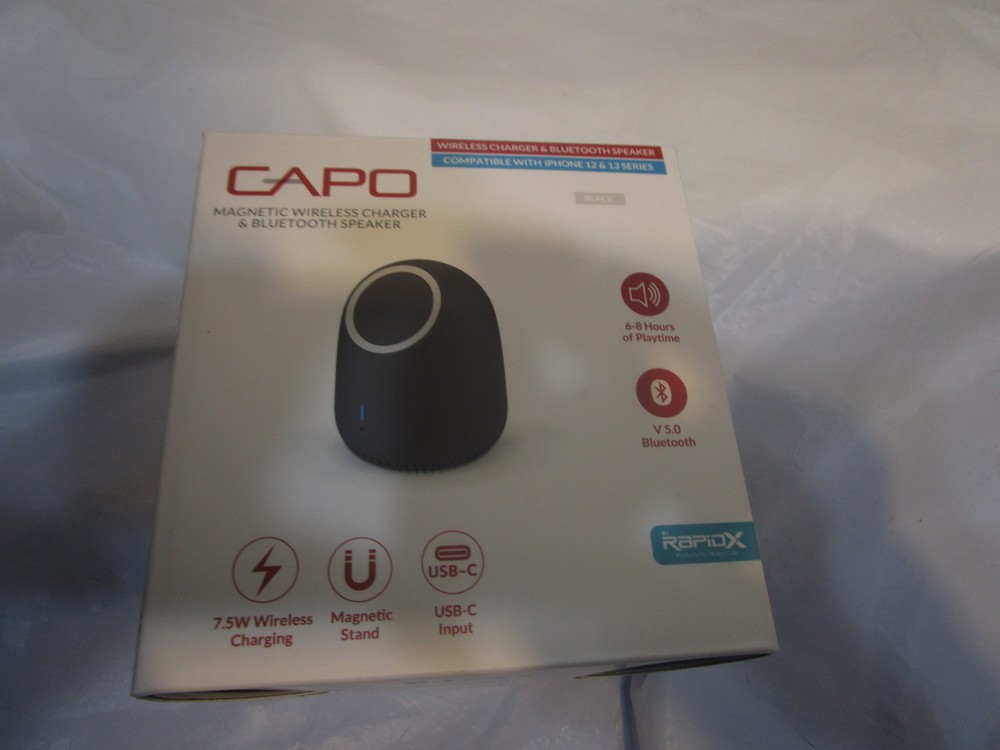 RapidX Capo Magnetic Wireless Charger, Portable Bluetooth Speaker