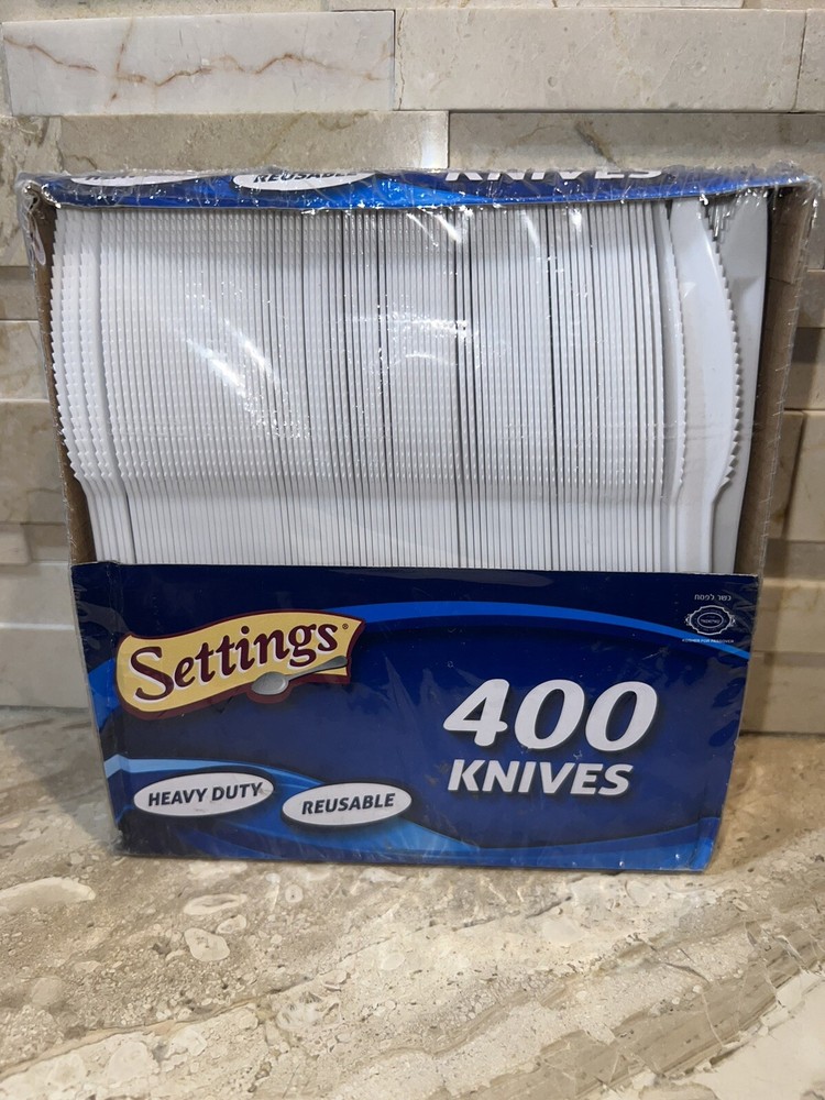 Plastic Cutlery 400 Knives Heavy Duty Disposable White