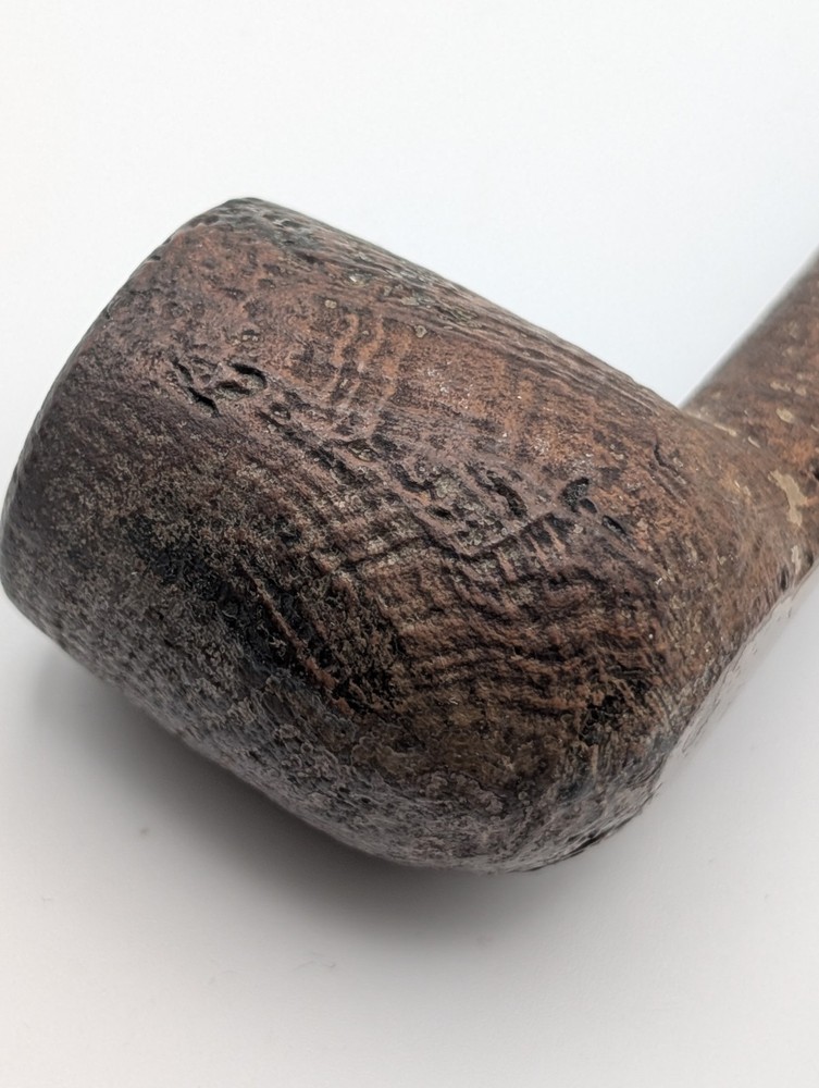 Vintage Sandblasted Briar Smoking Pipe - Billiard Style