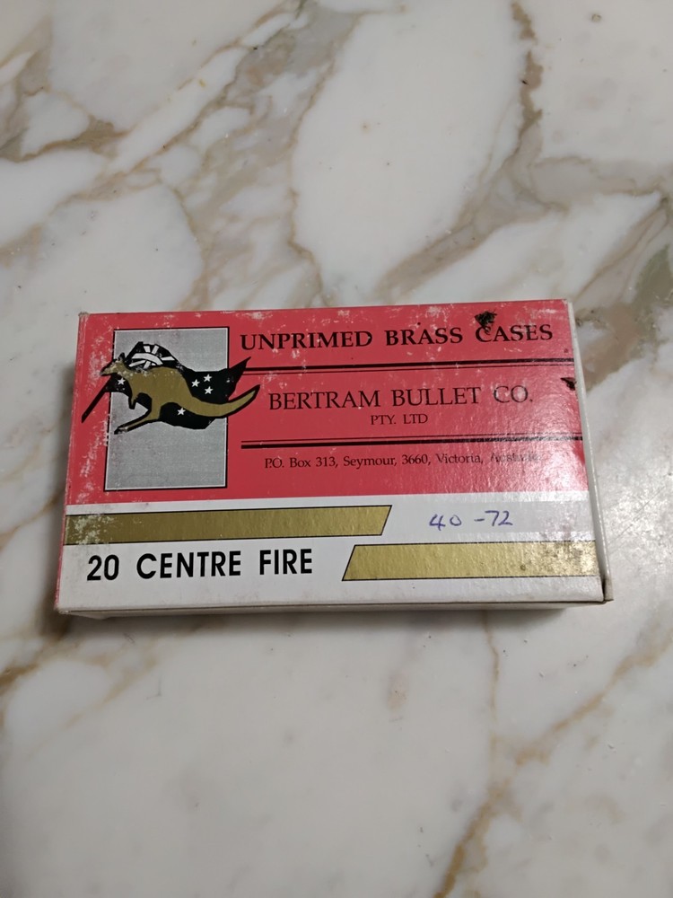 Bertram 40-72 Unprimed Brass Cases Empty Box