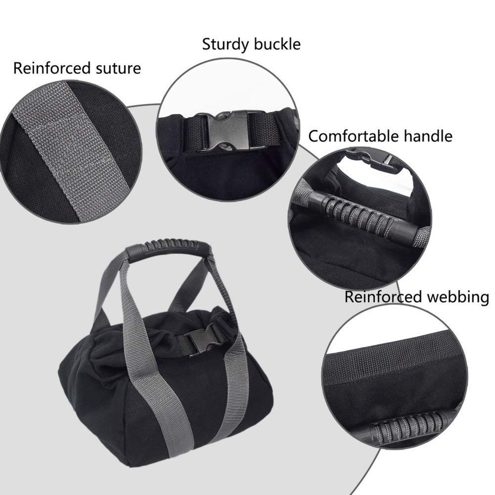 2 Pcs Adjustable Canvas-Kettlebell-Sandbag wtih Handle for Training Home Trai...