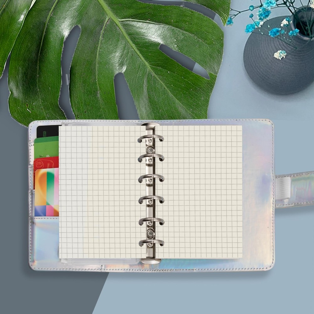 A7 Refill,Pocket Notebook Inserts, Grid 6 Hole Paper for A7, Square
