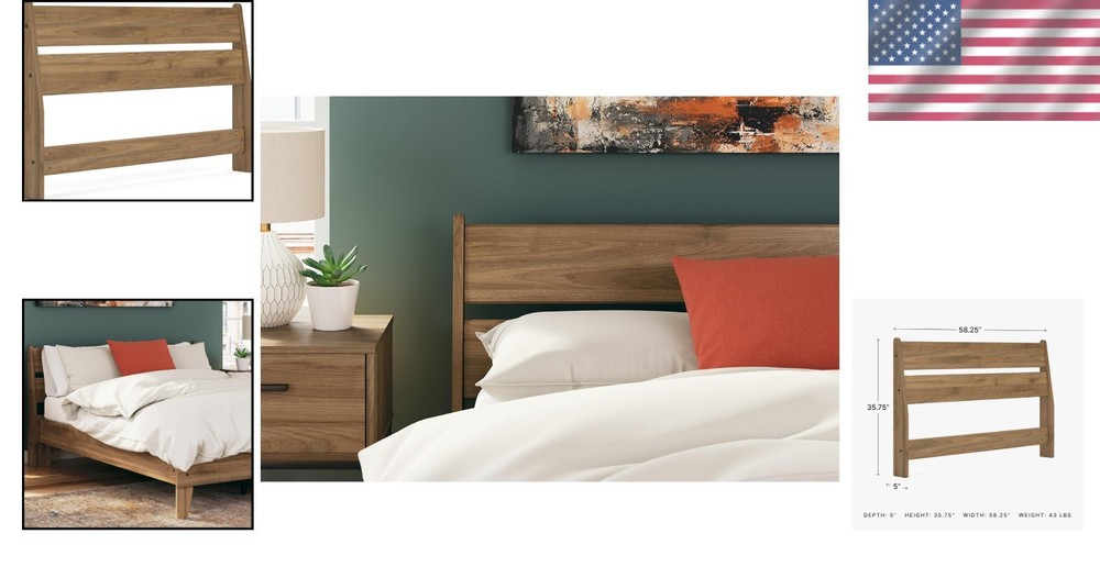 Deanlow Sturdy Full Panel Headboard in Rustic Style - Perfect for Modern Spaces