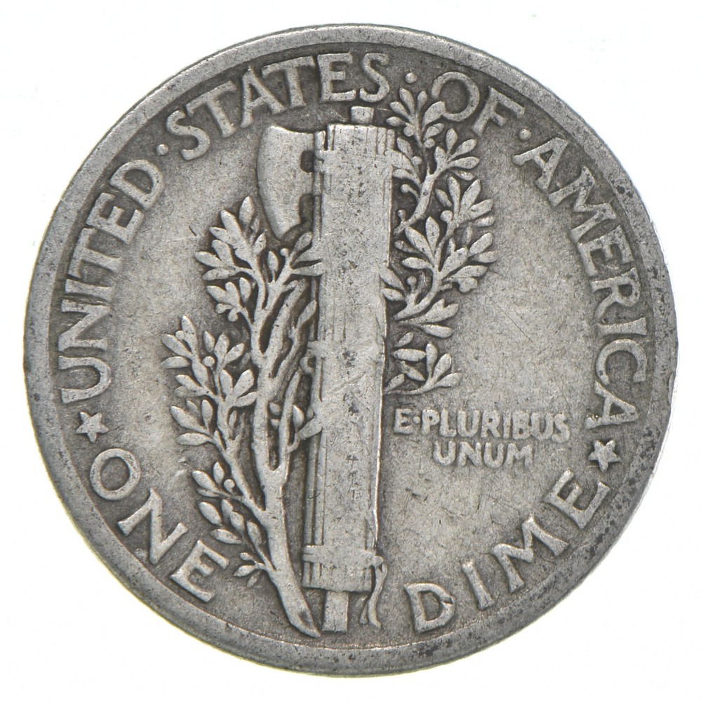 VG+ 1927 Mercury 90% Silver Dime