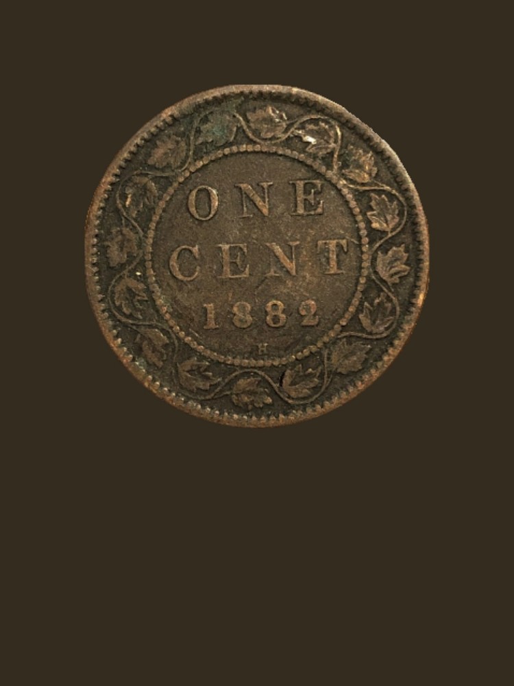 1882 H Canada Large One Cent Coin - Fine condition
