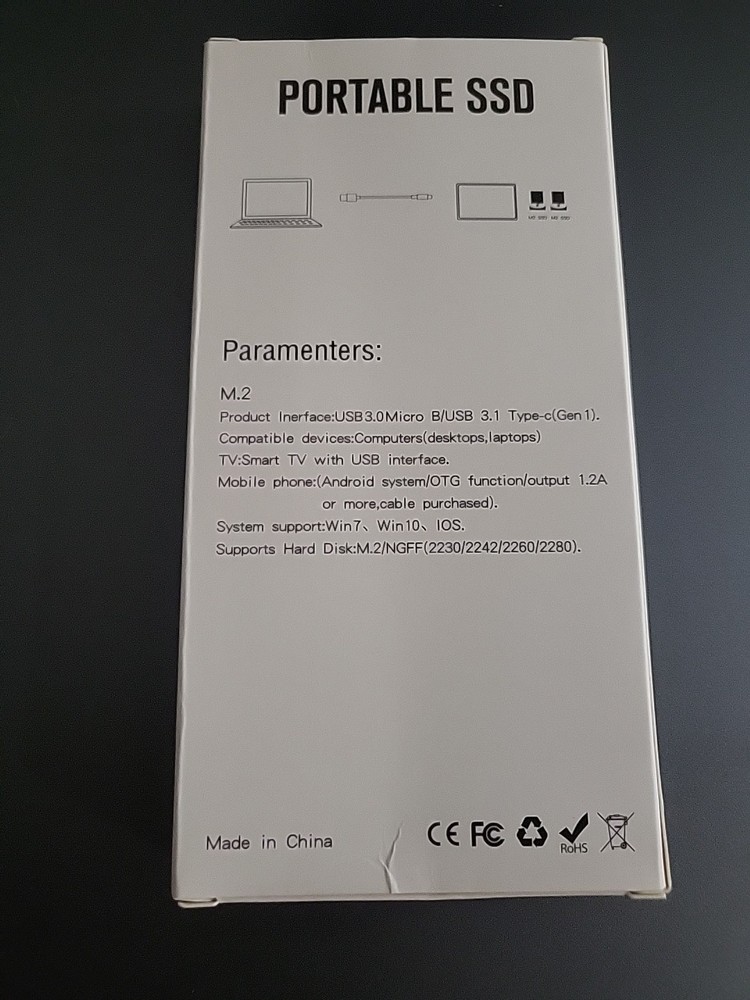 30TB Portable SSD w/ Enclosure C-Type Connector USB
