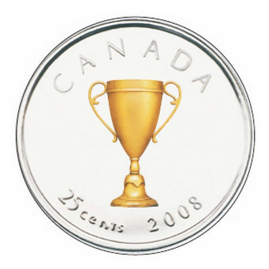 2008 Canada 25 cent Congratulations coloured quarter from set