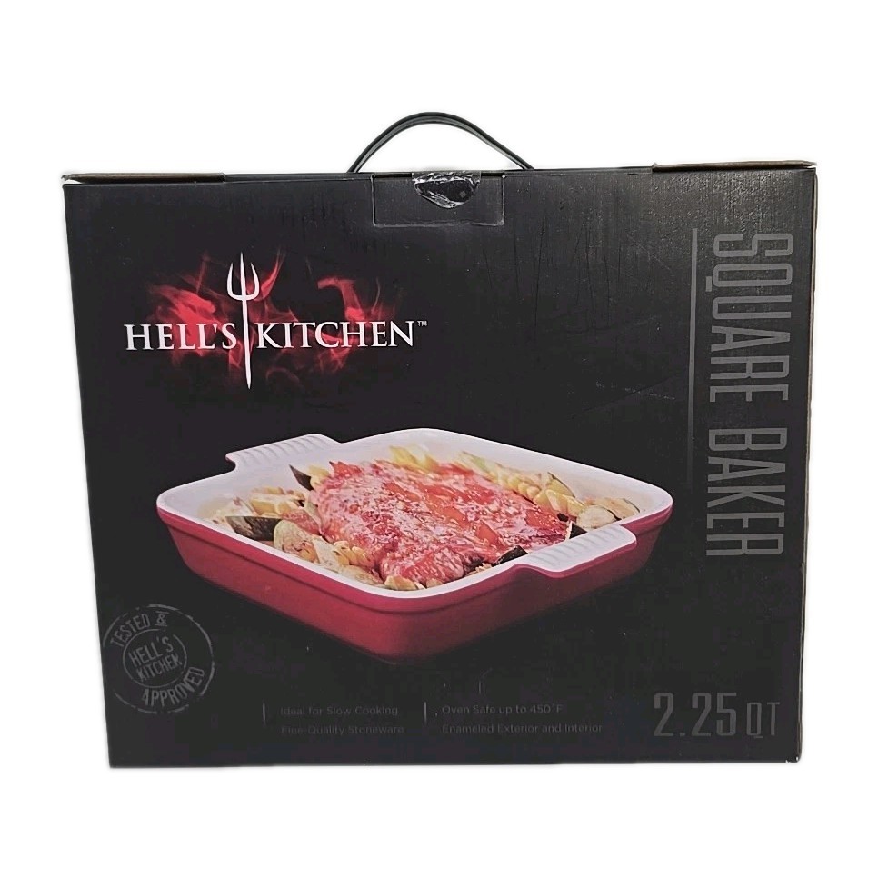 HELL'S KITCHEN Rectangular Baker 2.25 Qt - Red Exterior  New in Box VSA