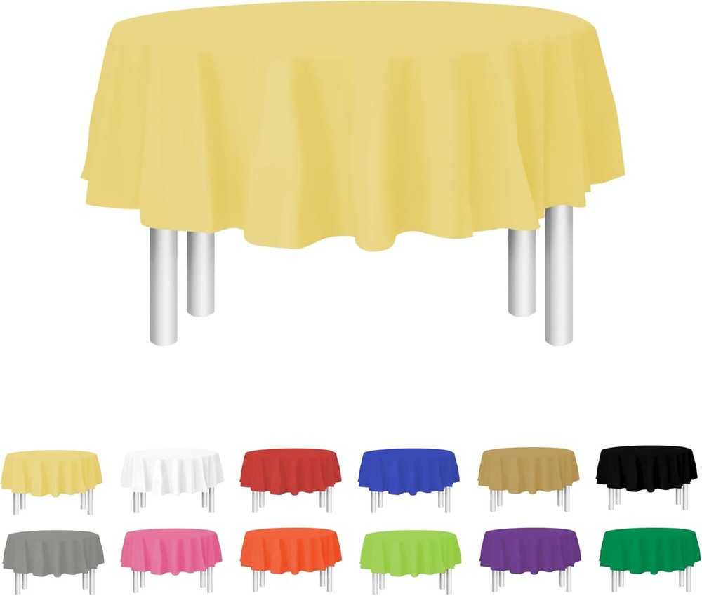 White Disposable Plastic Tablecloth Rectangle Tables 12 Pack Table Cloths
