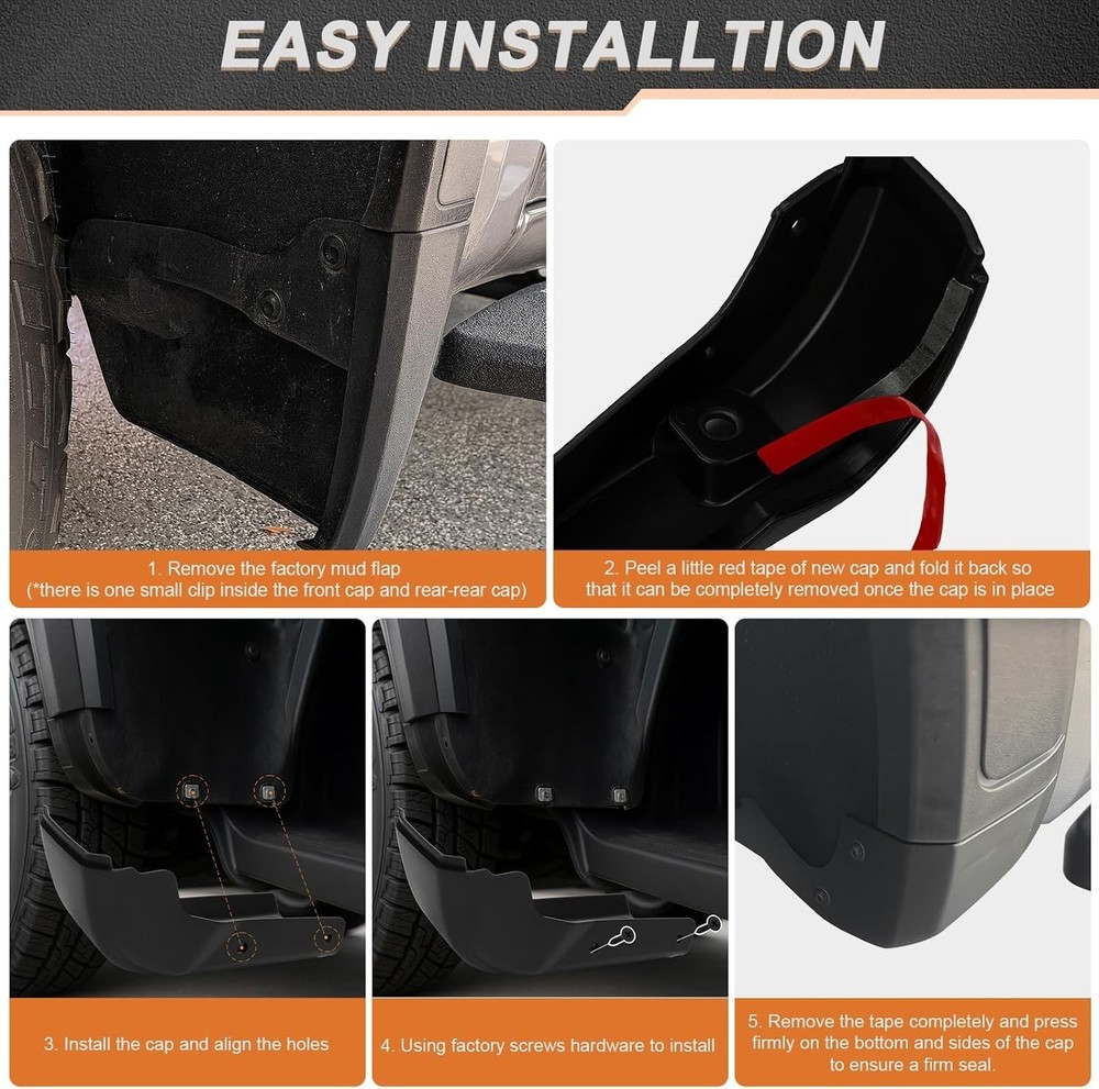 Mud Flaps Delete for GMC Sierra 1500 2019-2025, Durable ABS Material, No-Drill S