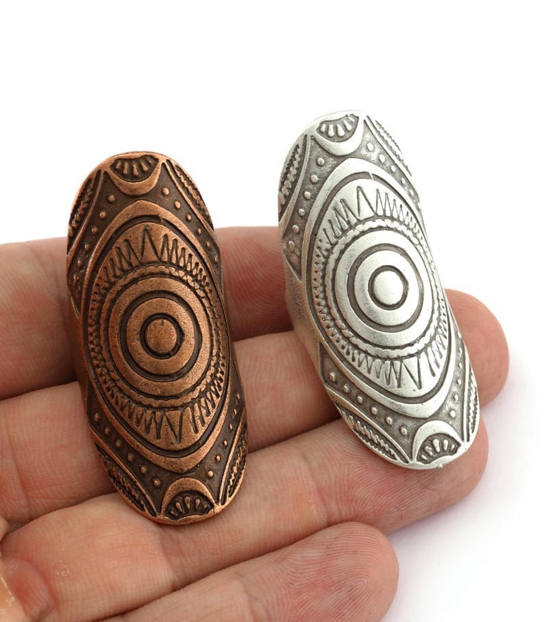 Boho Big Ring Adjustable Long Ring Raw brass-Antique Silver-copper-Bronze 2657