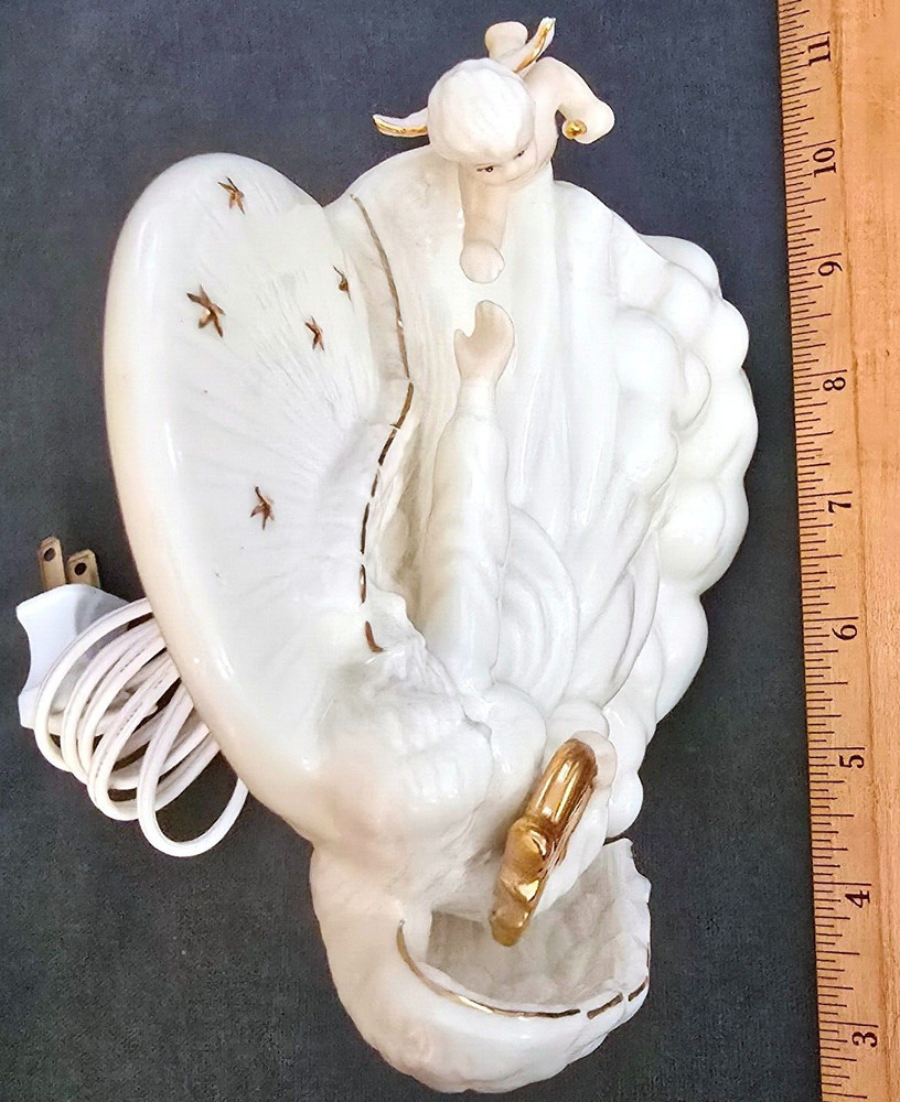 Wonderful Angel with Harp Ceramic Nightlight Tabletop