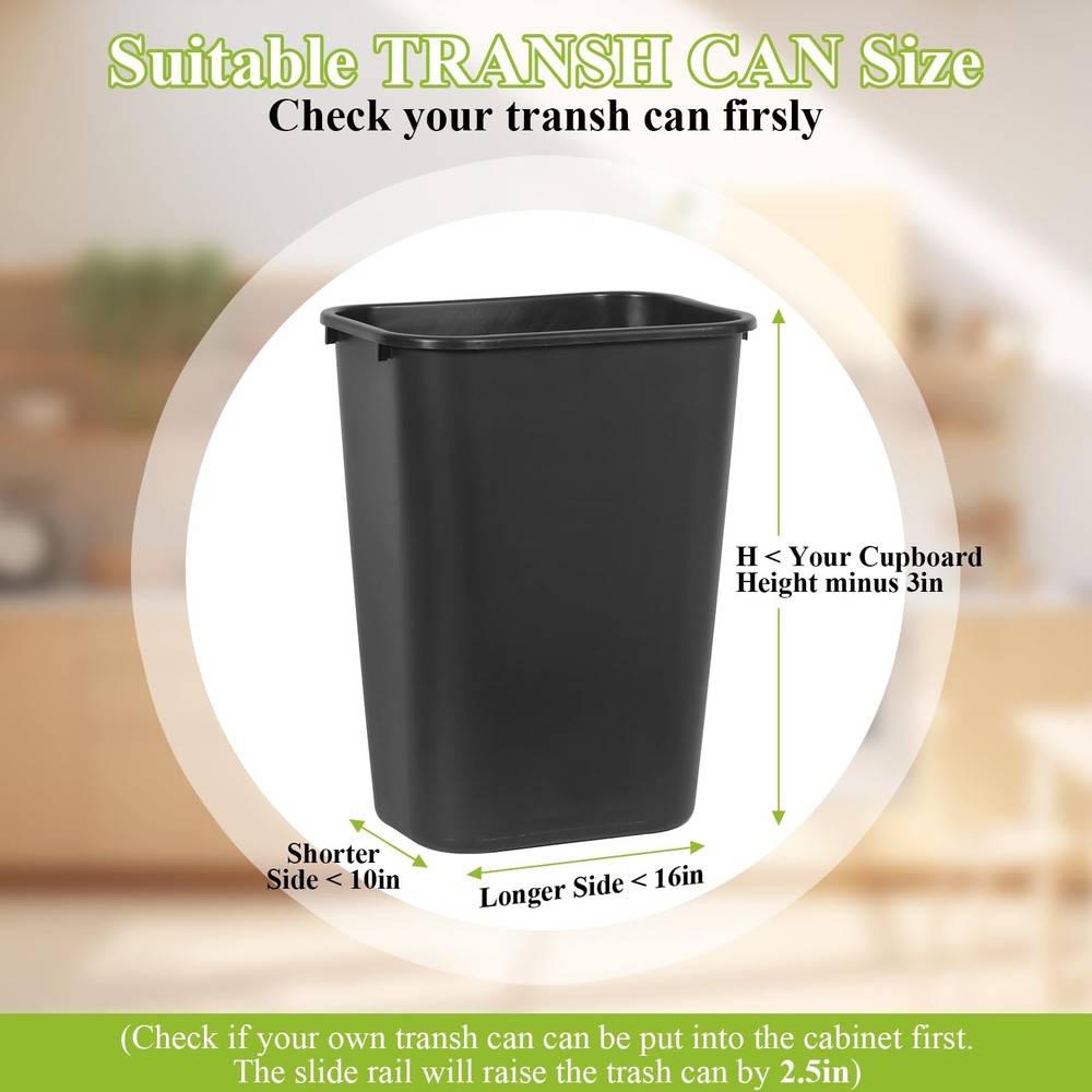 Pull Out Trash Can Under Cabinet Shelf, Under Cabinet Trash Cans Pull Out Kit...