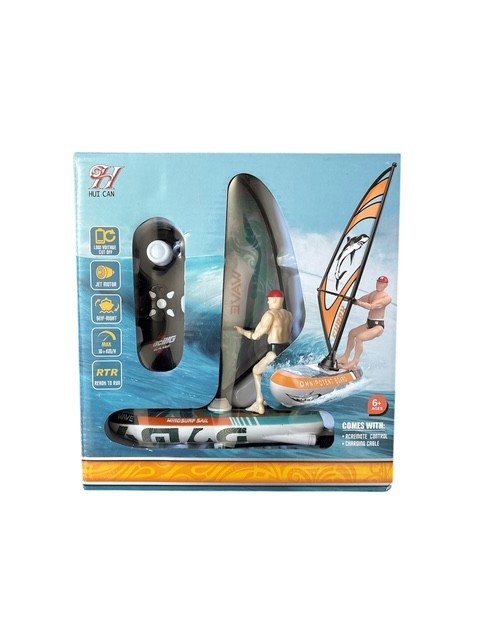 Wind Surfing Remote Control Toy with Remote Control & Charging Cable.