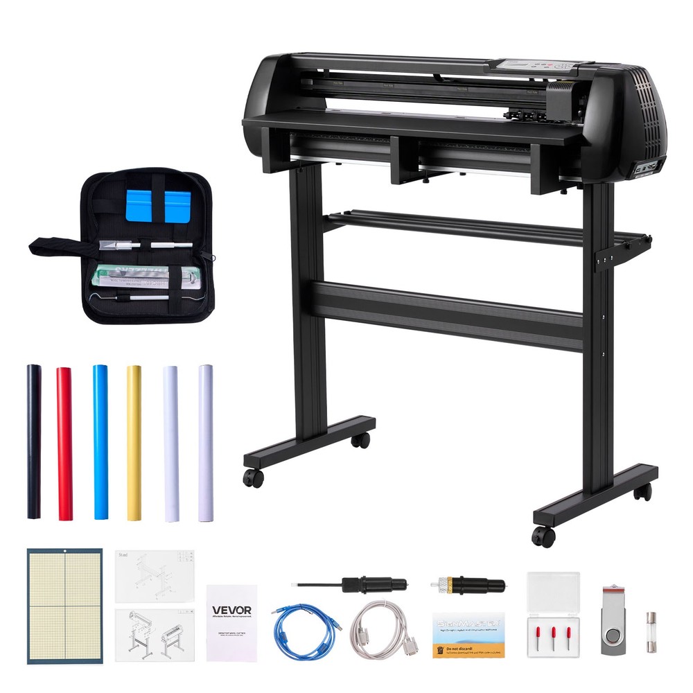 VEVOR Vinyl Cutter Machine Vinyl Plotter Printer Bundle 34 inch Max Feed Width