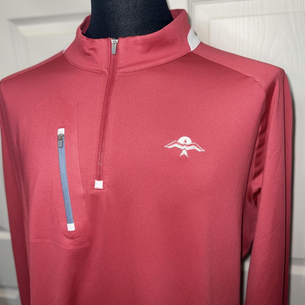 Peter Millar Sweater Mens S Red Quarter Zip Performance Golf Pullover Athletic