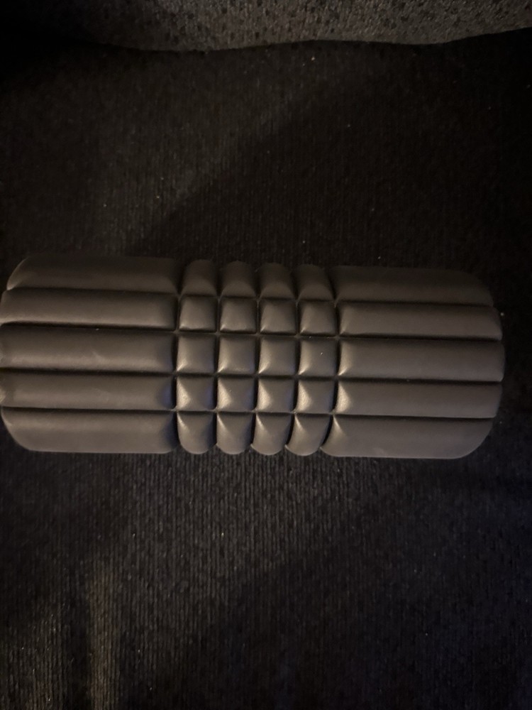 Massage Grid Hollow Foam Roller Black Yellow Textured Plastic Core