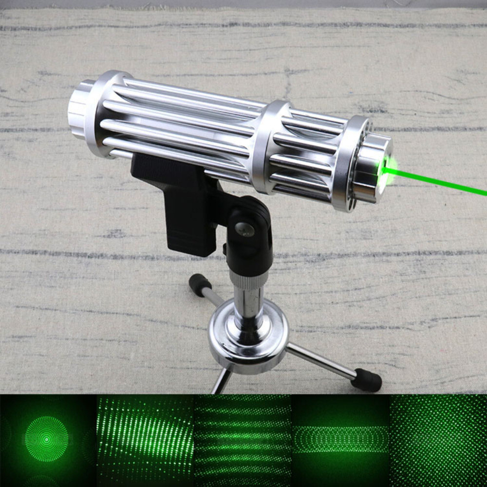 532nm Adjustable Focus GR Laser Pointer Light Visible Beam whit 5 Star Caps