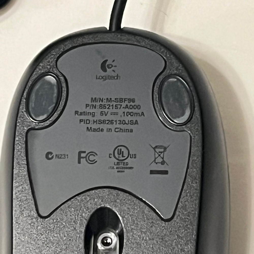 Logitech M-SBF96 3 Button PS2 Optical Mouse Black 400dpi Multiple Available