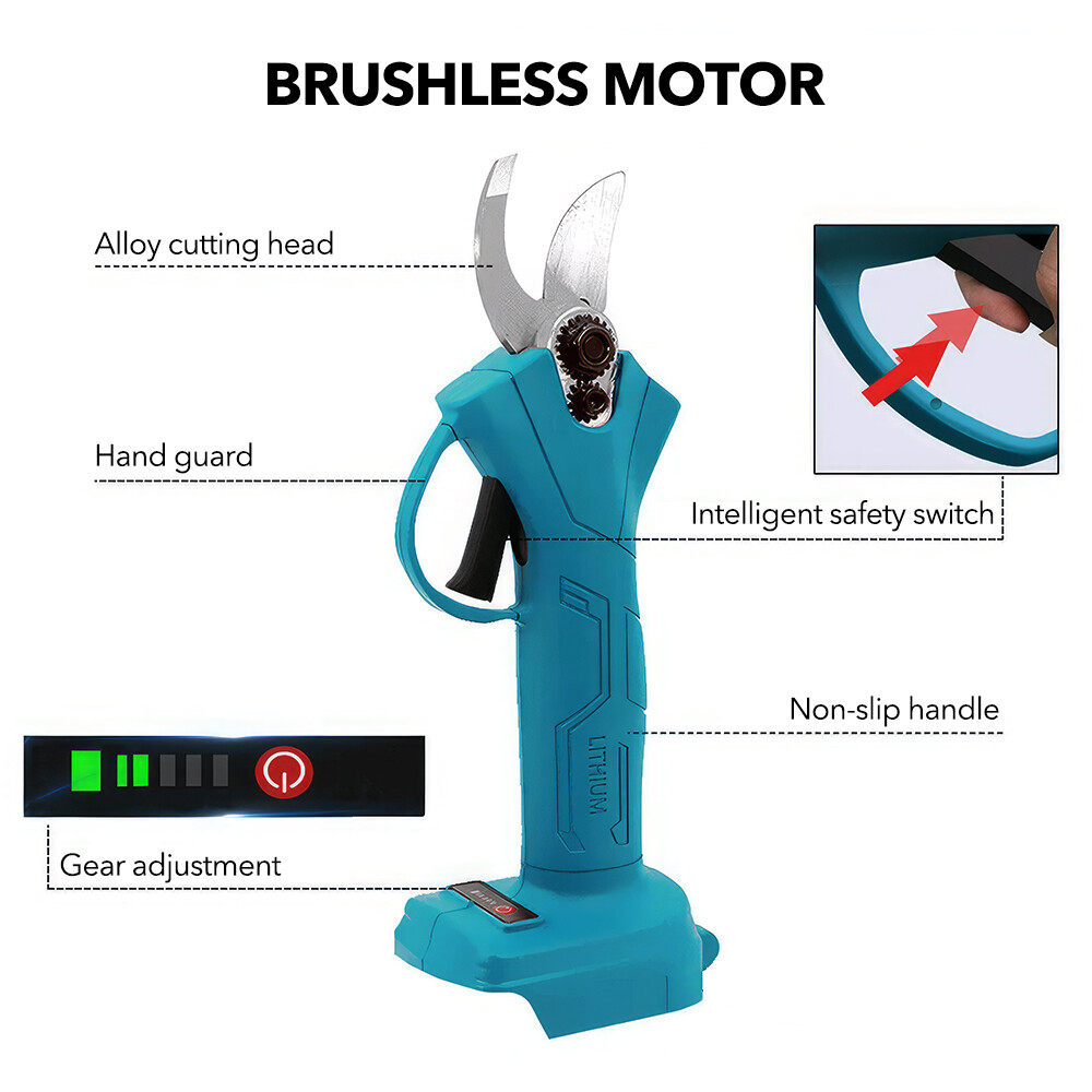 Electric Pruning Shears 1.2" Cutting Diameter Cordless Pruning Shears for Garden