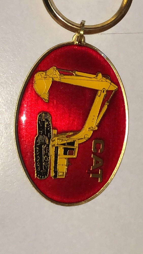 LOT OF 5 Caterpillar Keychain With Excavator Solid Brass