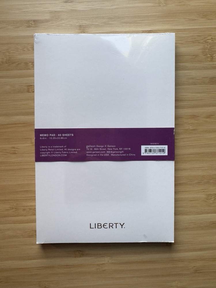 Liberty Memo Pad Note Pad Floral Design 60 Sheets