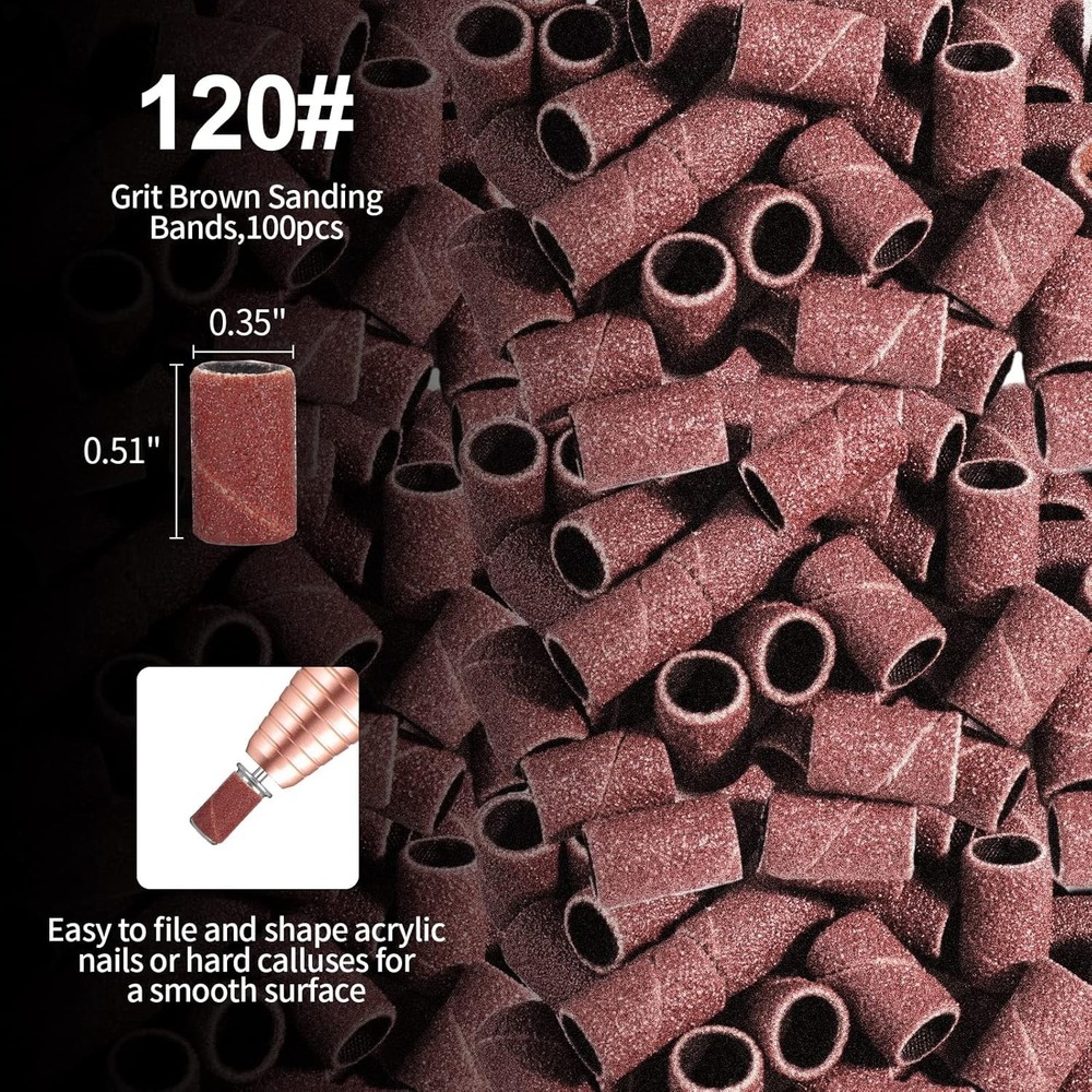 Professional Nail Drill Bits & Sanding Bands Set for Manicure & Pedicure