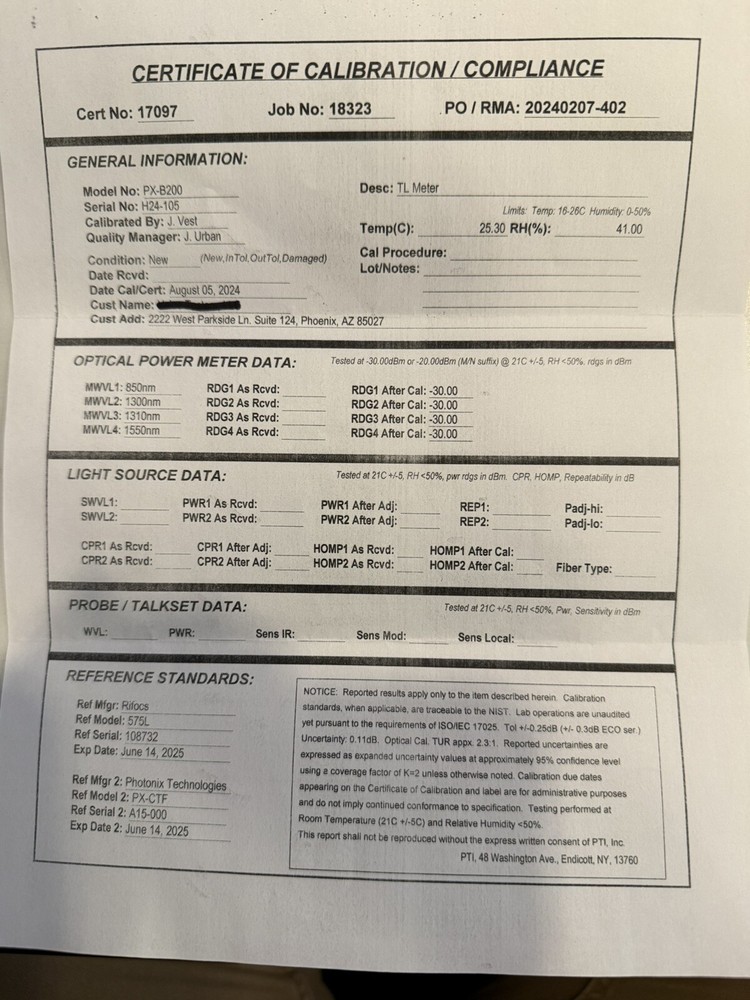 Photonix PX-B200 Techlite High Performance Power Meter