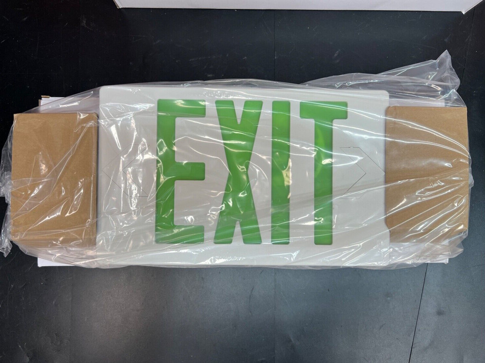 LED Green Exit Sign 2-Pack with Battery Backup, Emergency Combo Light, UL Listed