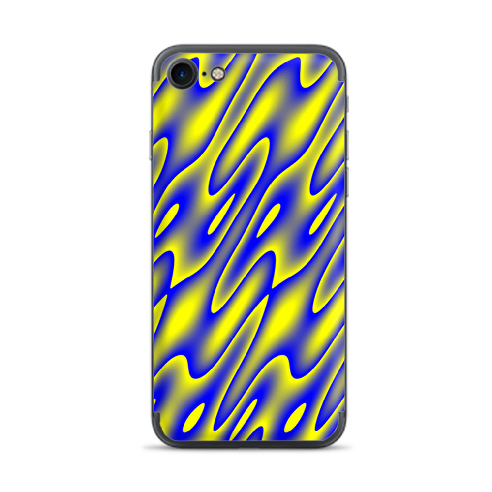 Apple iPhone 7 / 8 Skins Decal Wrap Neon Blue Yellow trippy