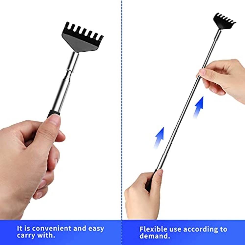 2 Pack Portable Extendable Back Scratcher, Stainless Steel Telescoping Scratcher