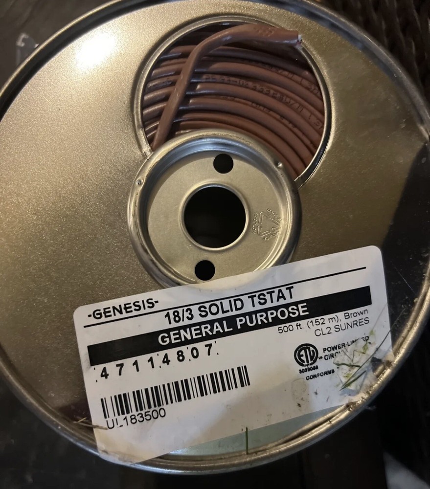 Genesis 18/8 Solid TSTAT General Purpose Wire 250ft Roll Thermostat Wire