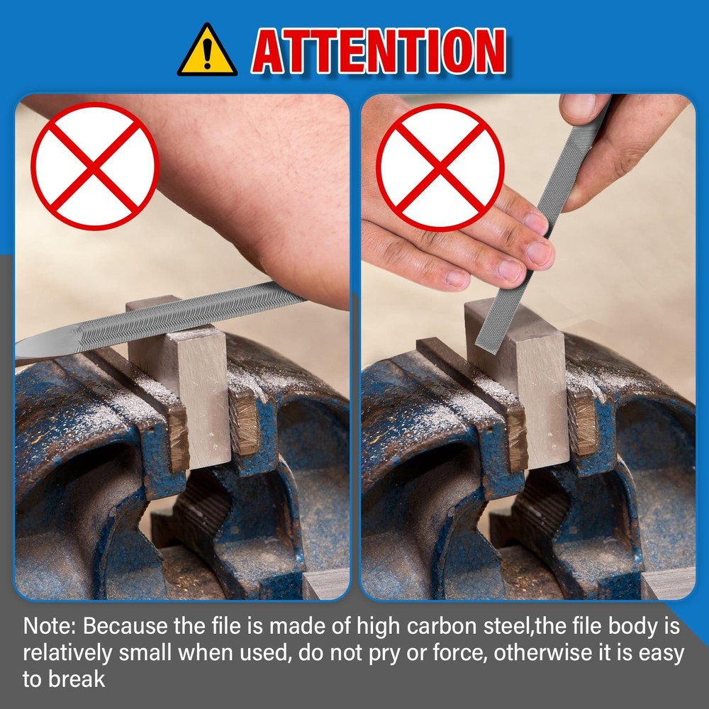 6pc Needle File Set Hardened Alloy Steel Mini Hand Files Flat Round Triangular