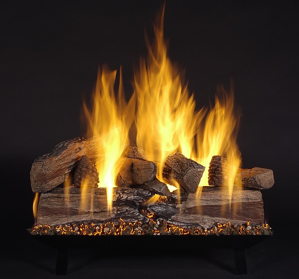 Rasmussen Evening CF Logs w/ 24in. CS Burner, Pilot Kit, Valve Vanish, LP, 24in.