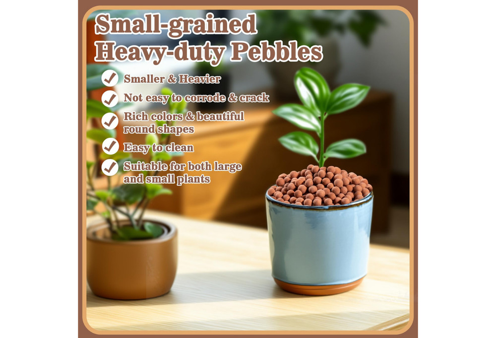 Hydroton Clay Pebbles for Plants - Leca Drainage, Hydroponics (14oz)