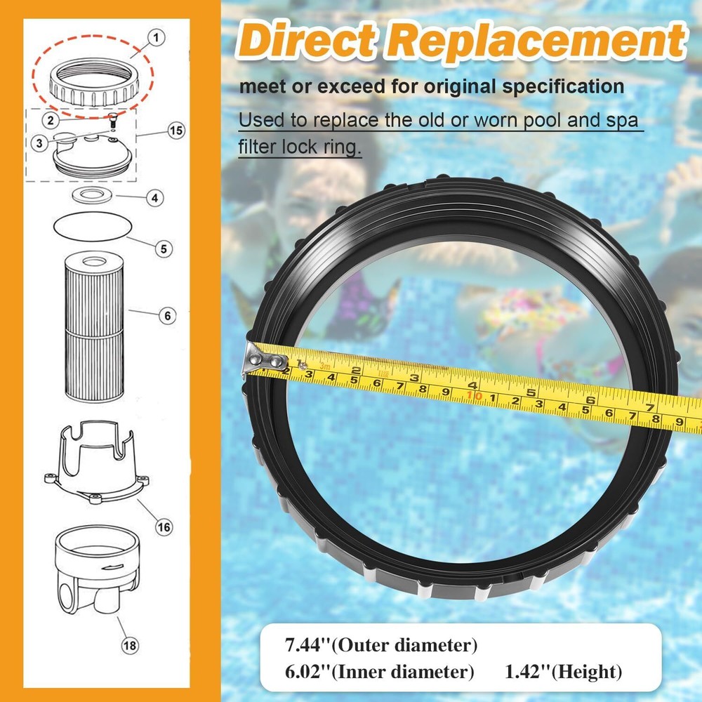 For Pentair Rainbow Inline Chlorinator HC Lock Ring R172214 172214