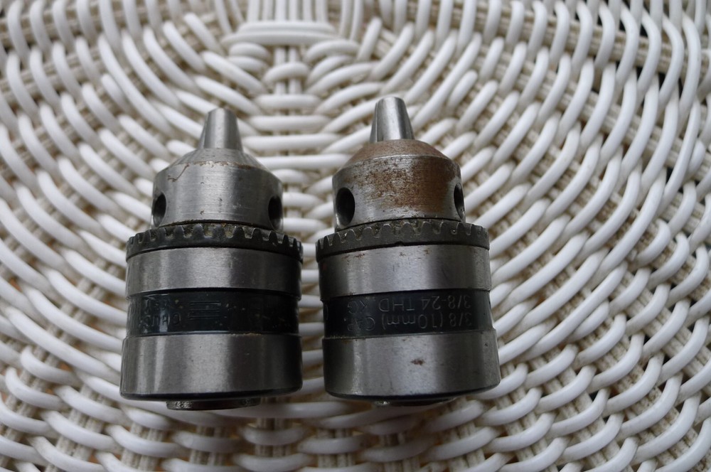 2 DRILL CHUCKS, 3/8" JACOBS & CRAFTSMAN 3/8 - 24 THREAD