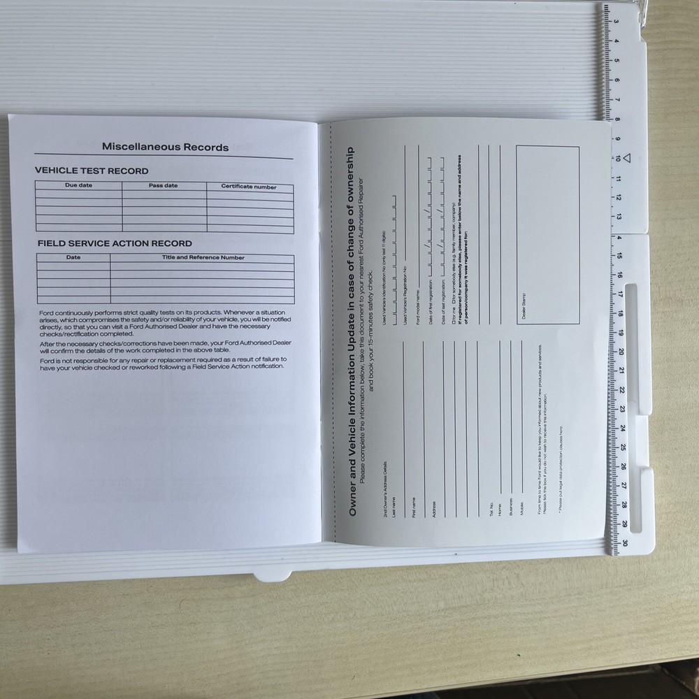 Ford S-Max C-Max B-Max Service Book