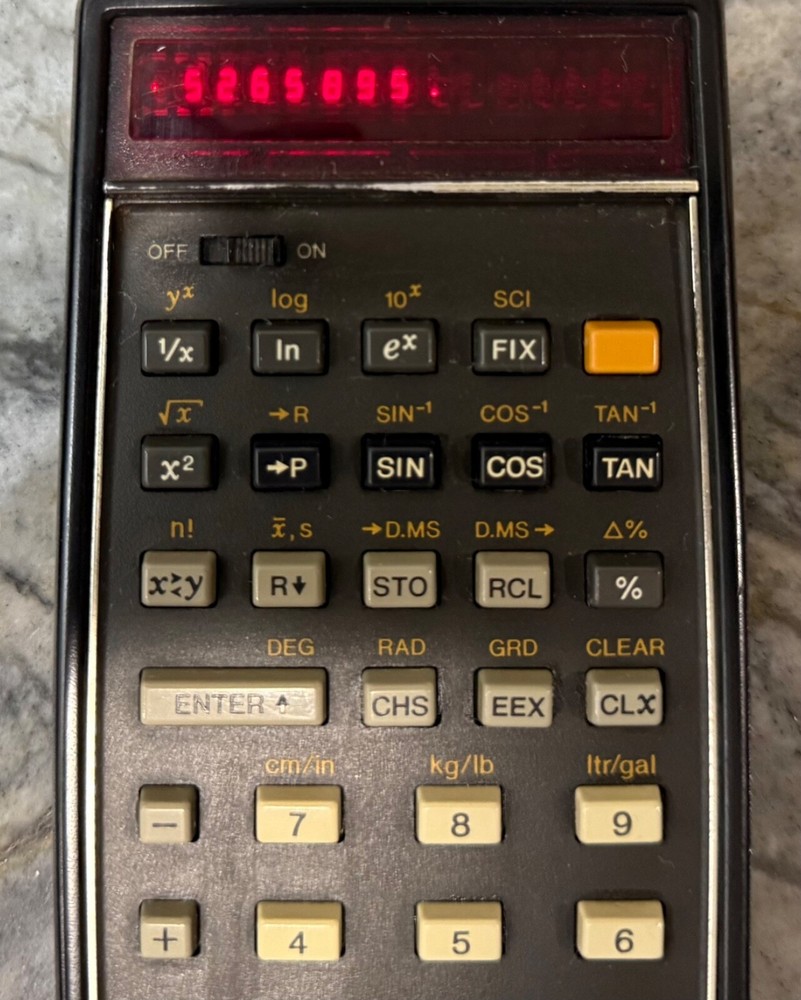 Hewlett Packard HP-45 Calculator with Hard Case, Power Adapter, Working