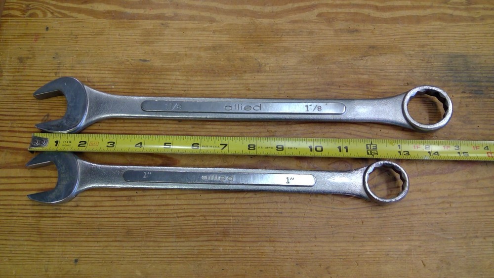 Allied 1" & 1 1/8"" Combination Wrenches Drop Forged Tools Taiwan