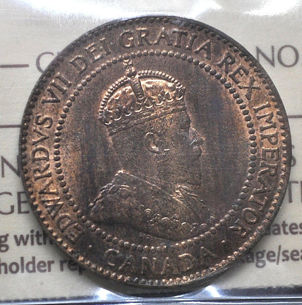 1910 Canada One Cent ICCS graded MS-62 rb
