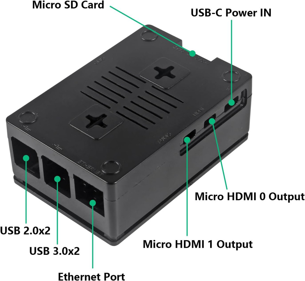 Raspberry Pi 5 ABS Raspberry Pi Case Plastic Shell Simple Removable Top Cover fo