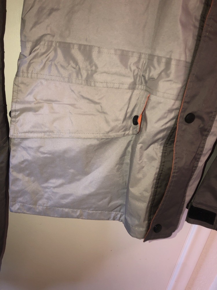 Harley Davidson Riding Rain Suit Jacket Pants Set Size Medium Reflective Gray