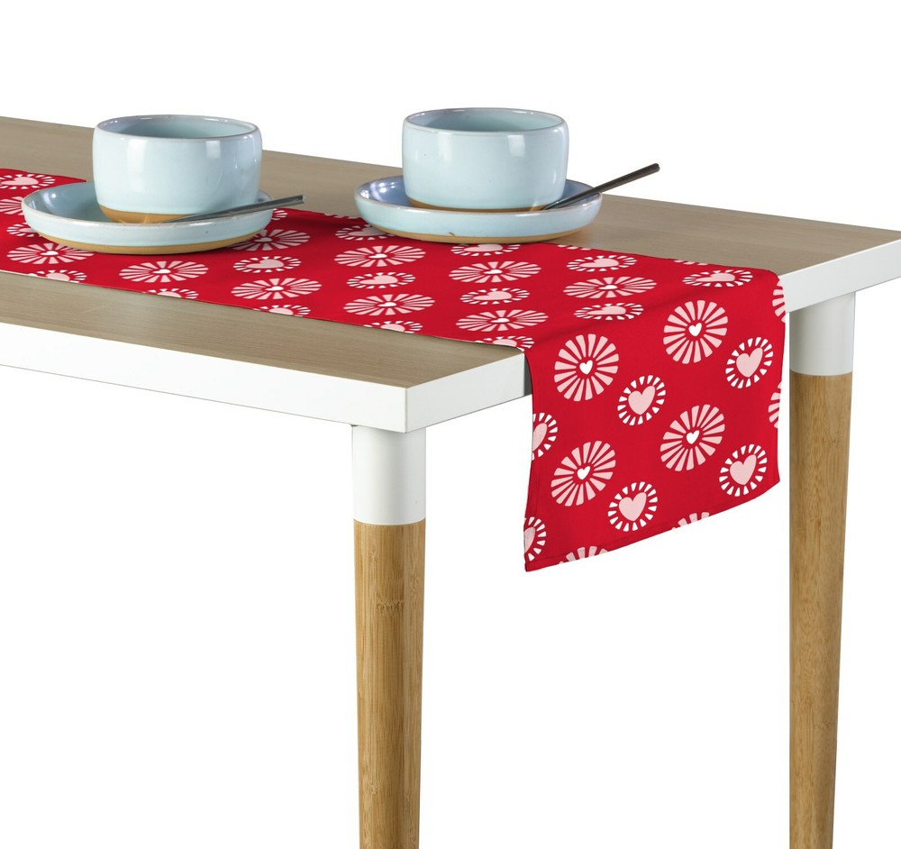 Hearts in Bloom Red Table Runners - 12"x72" or 14"x108"
