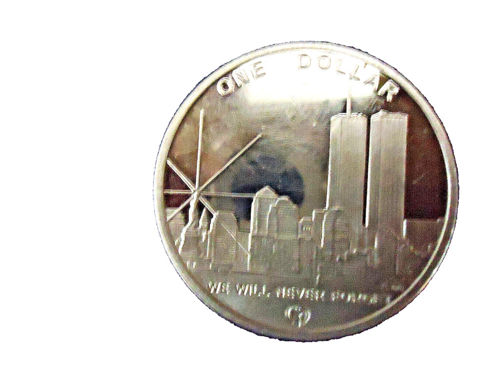 FREEDOM TOWER 7/4/2004  ( $1 )- WE WILL NEVER FORGET- SILVER 100MIL CLAD -TOKEN