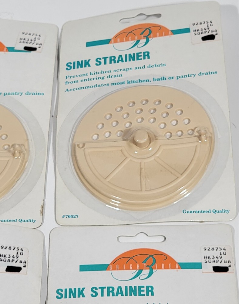 4 Bright Idea Kitchen Sink Stopper - Tan Plastic Sink Plug Drain Stopper