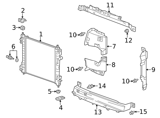 Genuine GM Radiator Lower Bracket 95191691