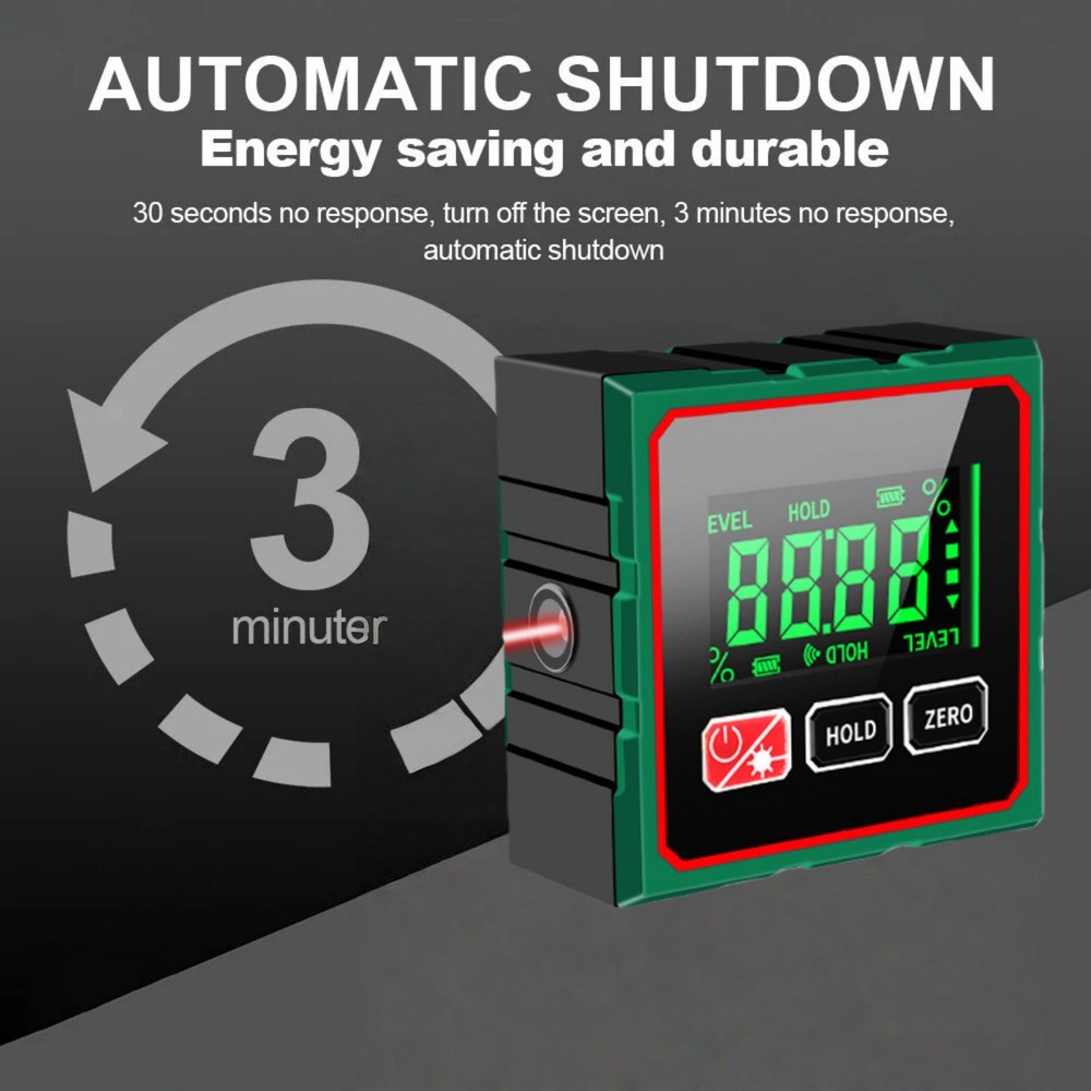 For Site Use Digital Angle Finder 4 Side Strong Magnetic Level Durable Aluminum