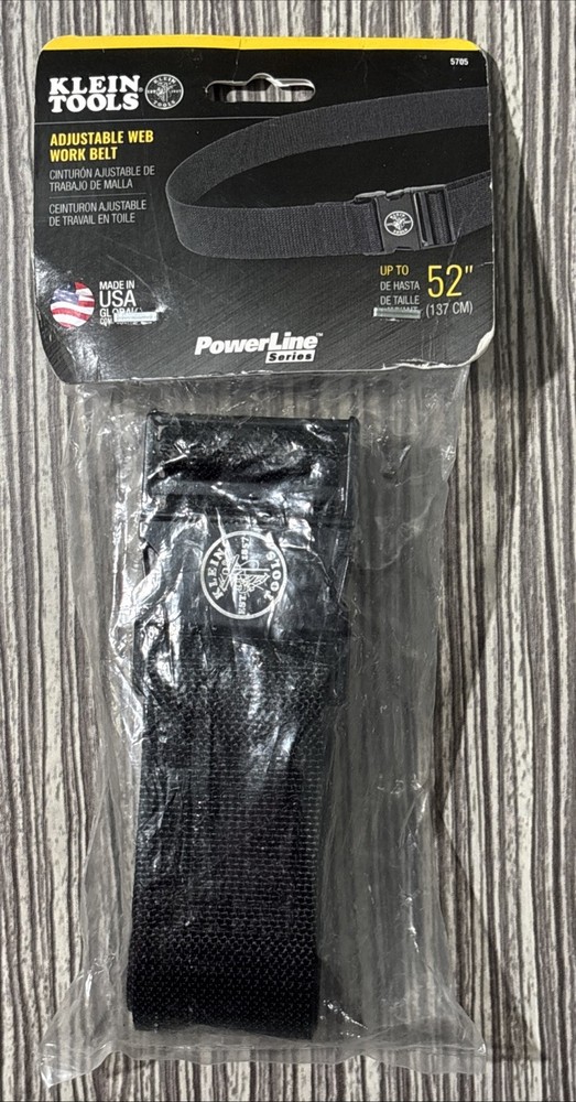 Klein Tools 5705 PowerLine Web Work Belt New! Workwear Electrician